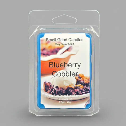 Smell Good Candles Blueberry Cobbler scented soy wax melt clamshell, 2.5oz handmade in Iowa