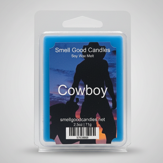 Cowboy Soy Wax Melt with citrus, bergamot, sea salt, amber, and cedarwood fragrance notes