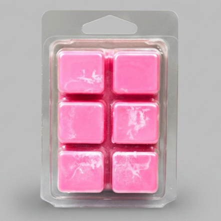 Fruity Pebbles Soy Wax Melt cubes in pink hand-poured soy wax clamshell packaging