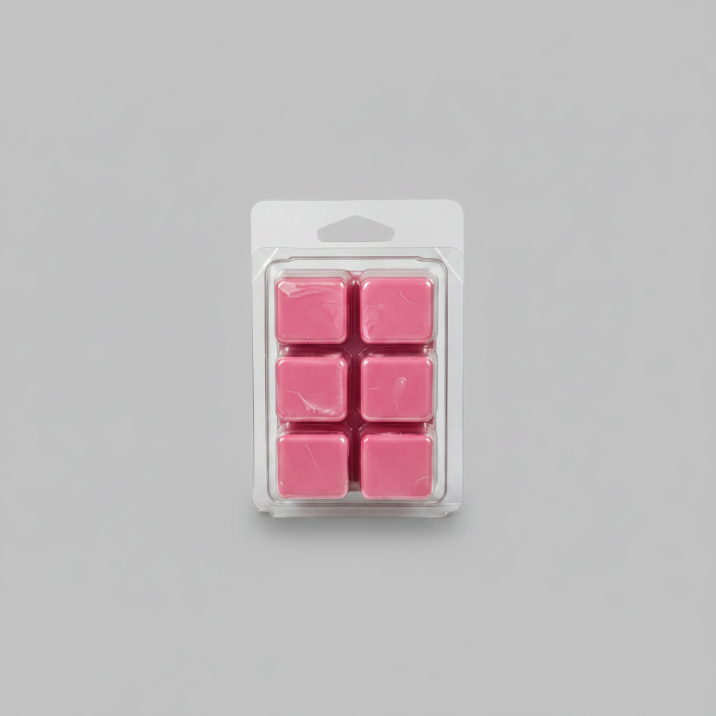 Japanese Cherry Blossom Soy Wax Melt cubes in hand-poured soy wax clamshell packaging