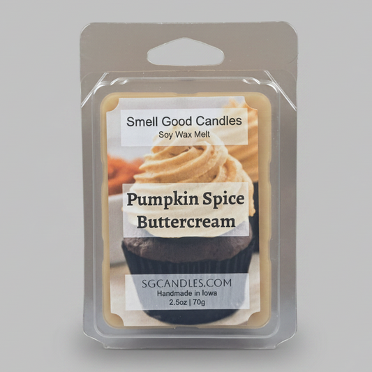Pumpkin Spice Buttercream Soy Wax Melts handmade in Iowa with pumpkin, cinnamon, vanilla and buttercream fragrance