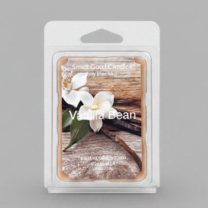 Vanilla Bean Soy Wax Melt with rich vanilla bean, creamy vanilla, and warm vanilla sugar fragrance notes