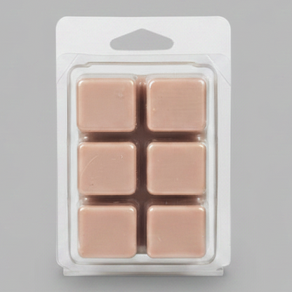 Vanilla Bean Soy Wax Melt cubes in hand-poured soy wax clamshell packaging