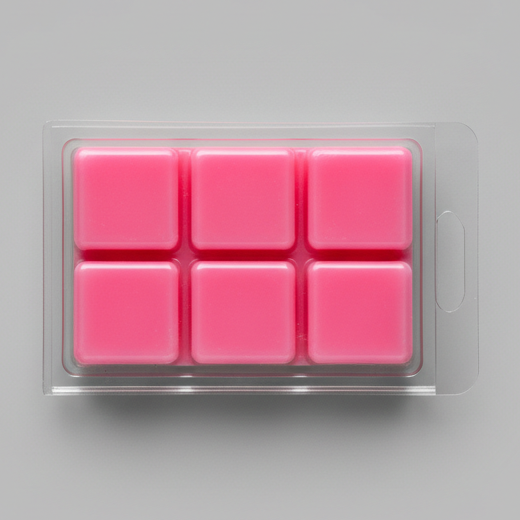 Watermelon soy wax melt with six pink wax cubes, handcrafted fruity home fragrance wax melt