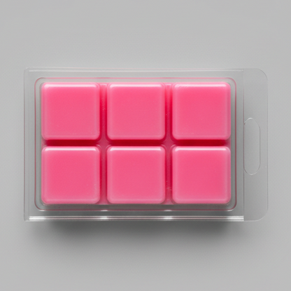 Watermelon soy wax melt with six pink wax cubes, handcrafted fruity home fragrance wax melt